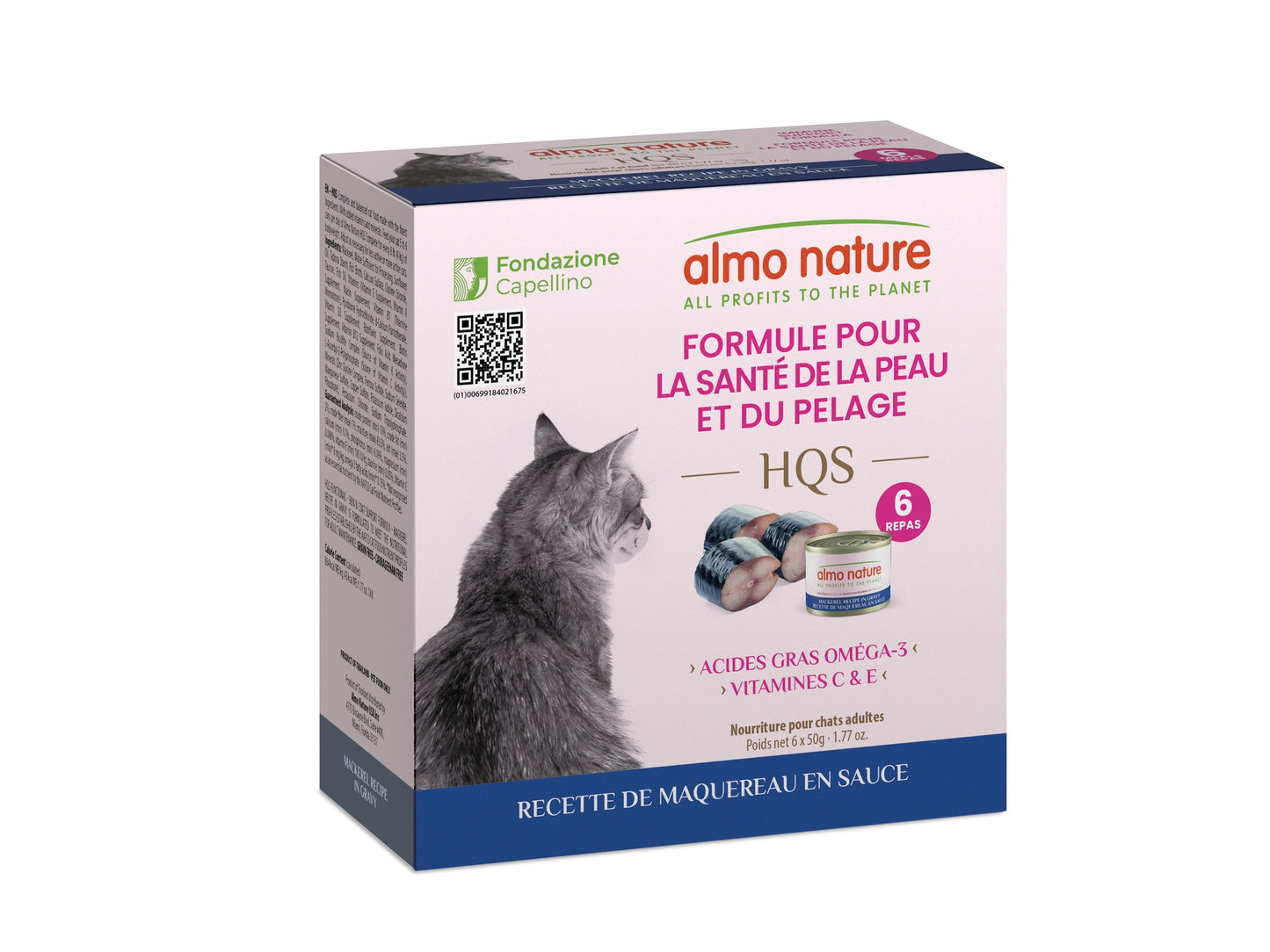 Almo Hqs Formule Chat Soutien Peau & Pelage Maquereau En Sauce 4 Boîtes