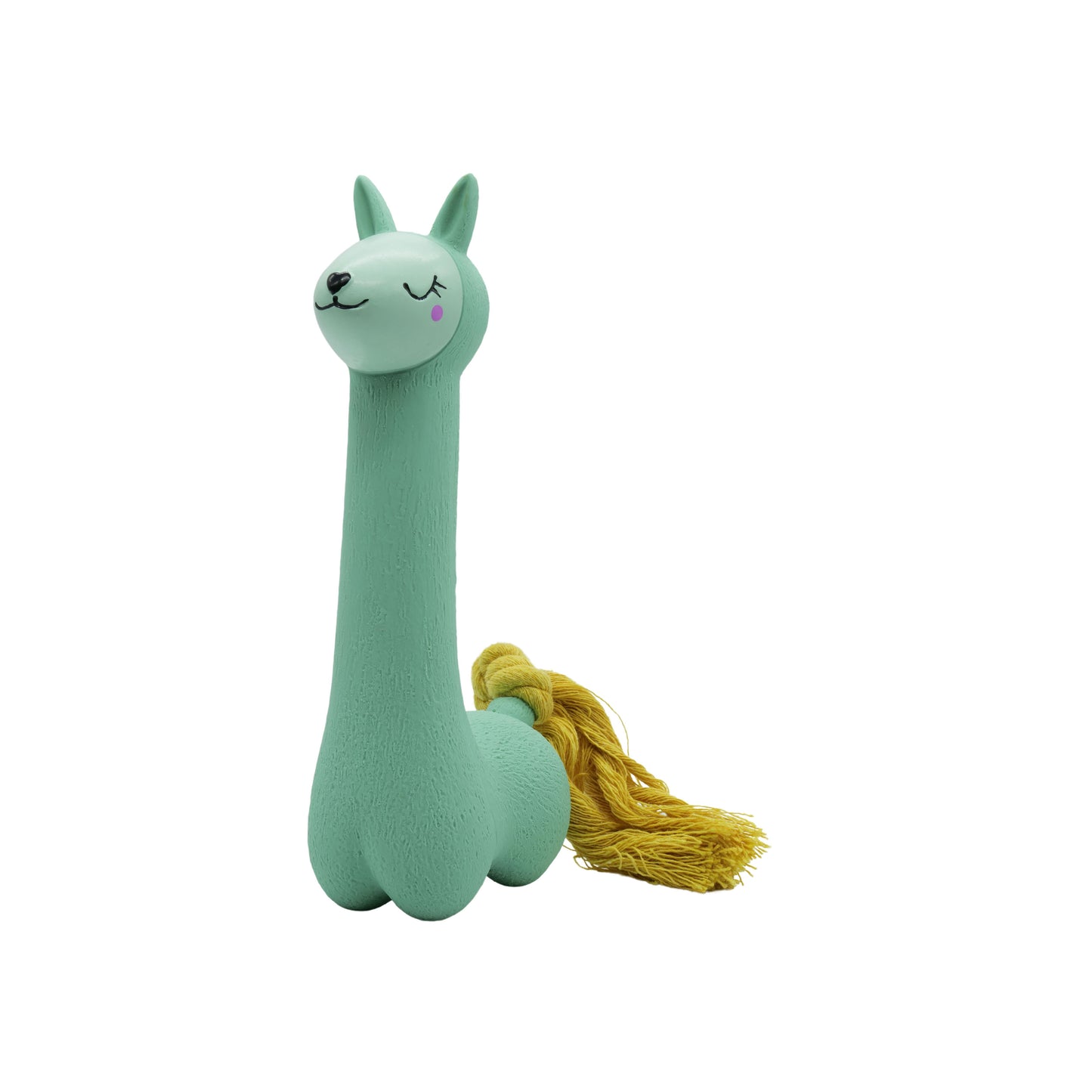 Bud'z Jouet En Latex Avec "squeaker" Pour Chien - Lama Turquoise à Queue Jaune 18cm
