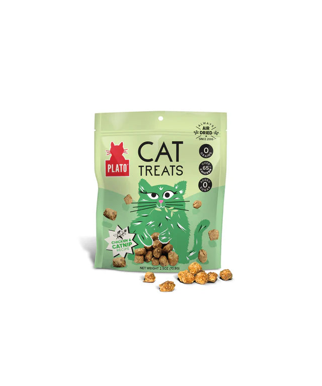 Plato Friandises pour chats au poulet et à l'herbe à chat