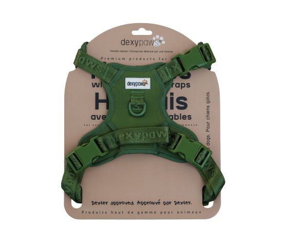 Dexypaws Harnais Sans Traction Vert Camouflage - Moyen