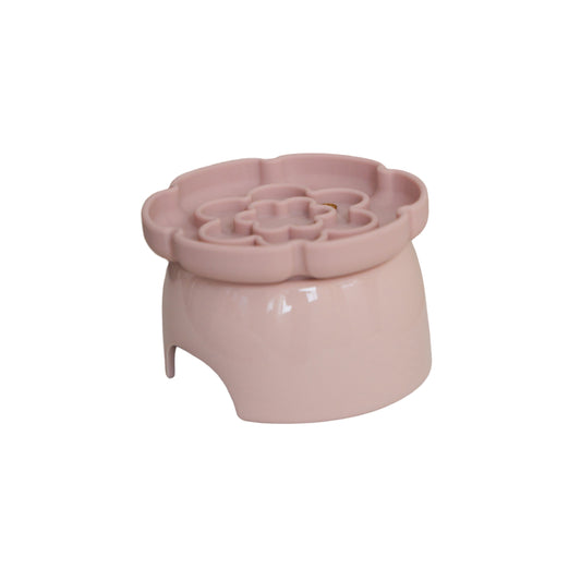 Dexypaws Bol Surélevé en Céramique Ralentisseur Fleur Rose - Chat