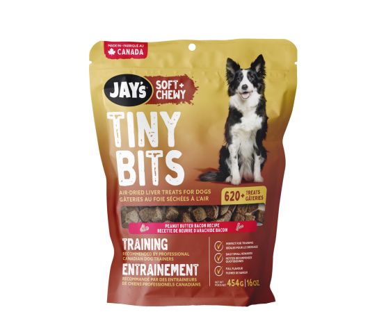 Jay's Tiny Bits, Gâteries D'entraînement Pour Chien, Beurre D'arachides Et Bacon 454gr