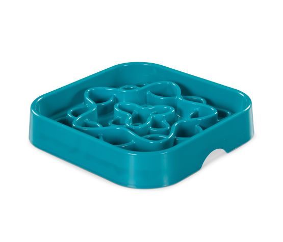 Messy Mutts Bol Ralentisseur Carré Pour Chien Bleu