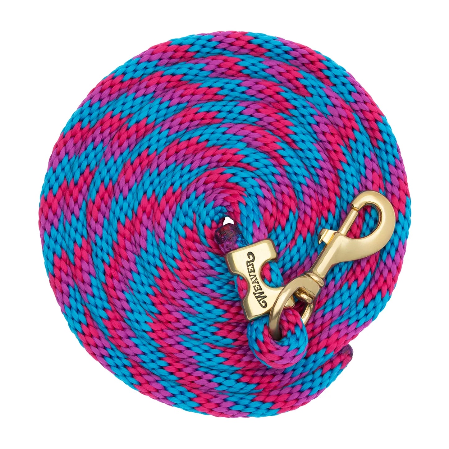 Weaver Laisse 10" brass 225 - Ruban Bleu Ouragan/ Rose/ Mauve