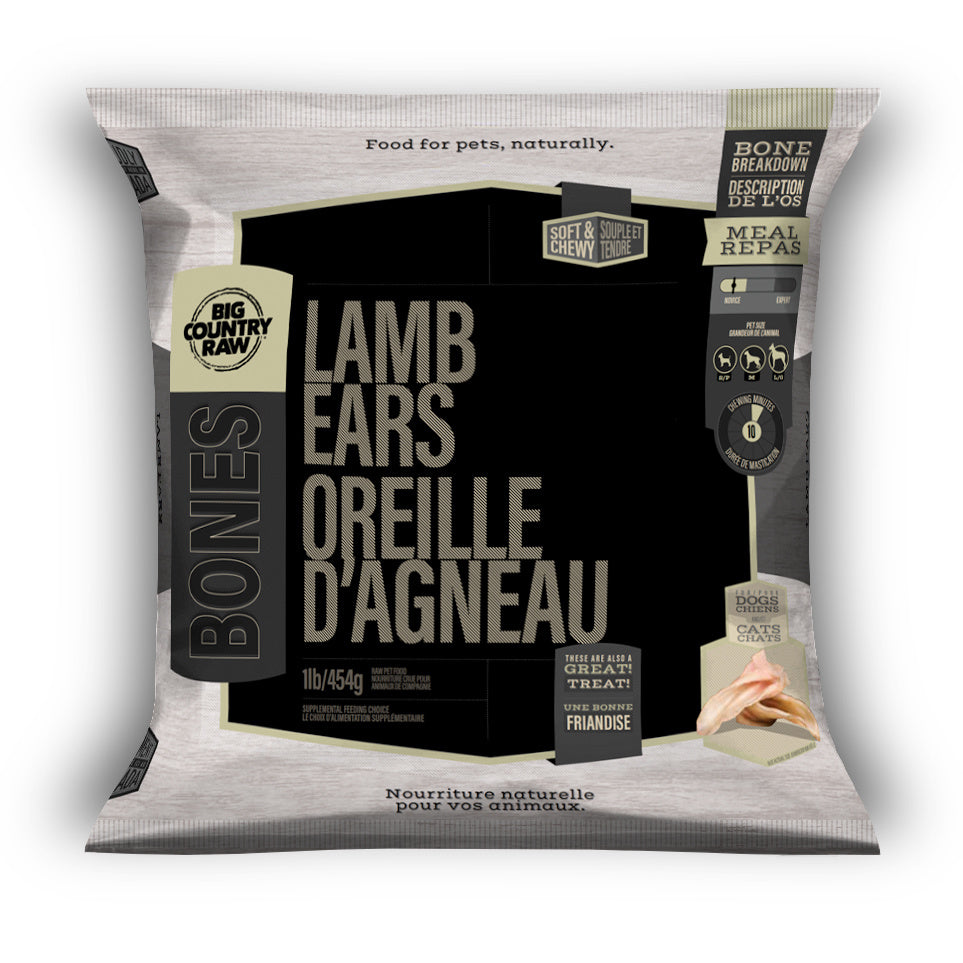 Big Country Raw Oreilles d'agneau 1 lbs
