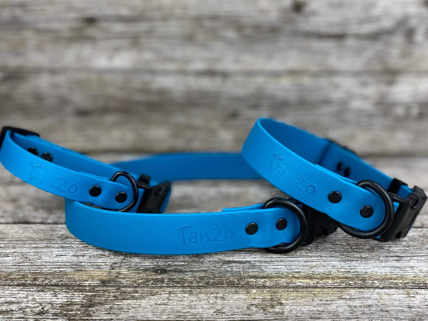 Tanzo Collier Biothane Turquoise Moyen 11,5 à 16 pouces