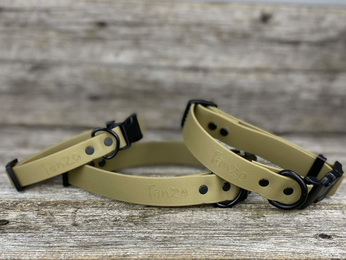 Tanzo Collier Biothane Beige Sahara Très grand 17,5 à 28 pouces