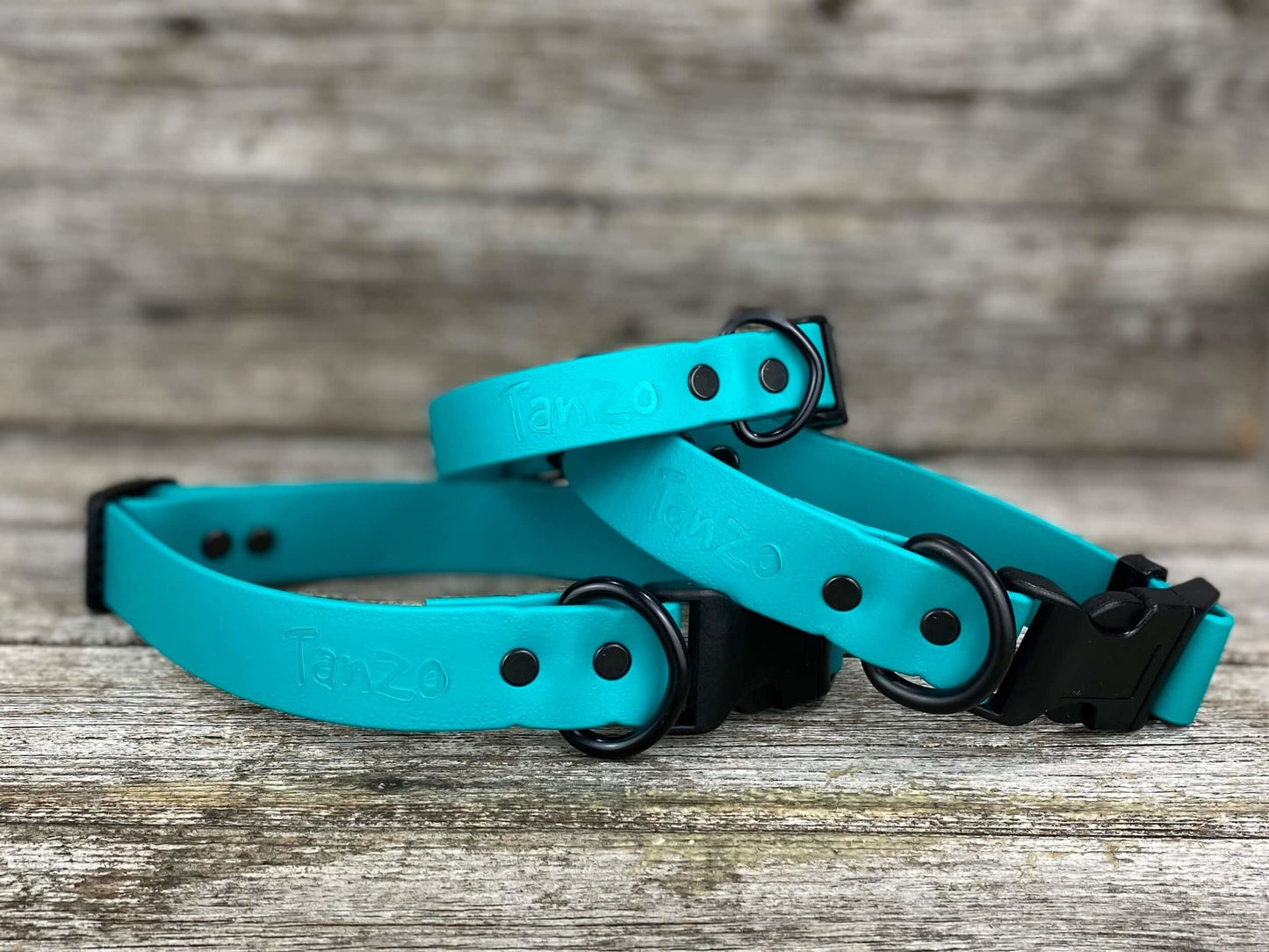Tanzo Collier Biothane Sarcelle Petit 9,5 à 13 pouces