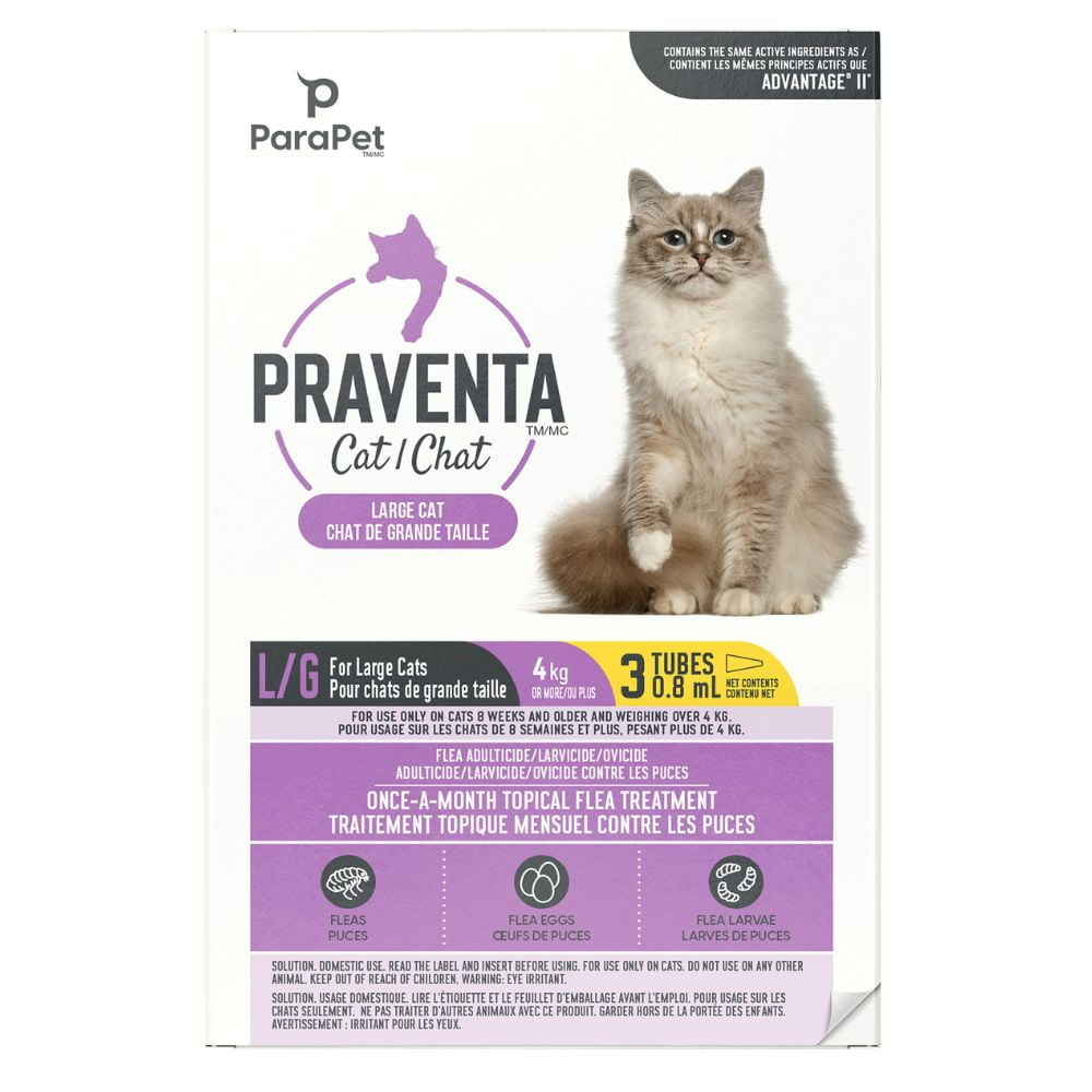 Praventa pour chats de 4kg + 3 tubes