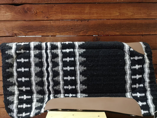 coussin en laine avec système à deux panneaux 32 x 32 Noir, gris & Blanc
