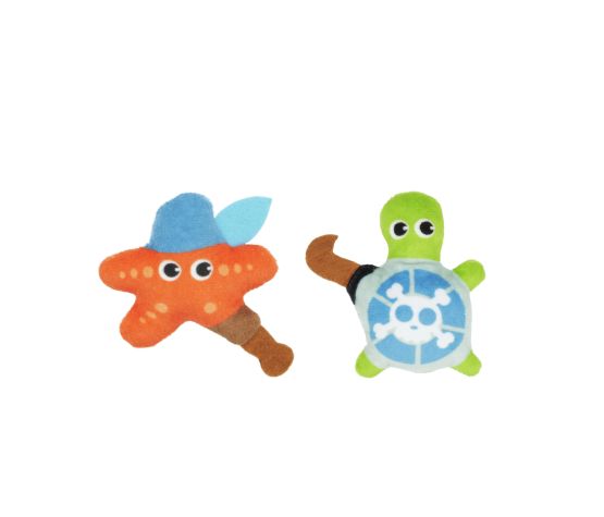 Bud'z Duo pirate étoilé & tortue avec herbe à chat - Sabots et Museaux