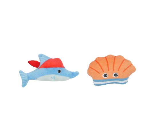 Bud'z Duo poisson pirate & coquillage  avec herbe à chat - Sabots et Museaux