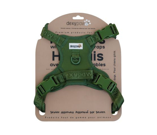 Dexypaws Harnais Sans Traction Vert Camouflage - Moyen