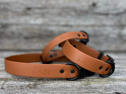 Tanzo Collier Biothane Caramel Petit 9,5 à 13 pouces