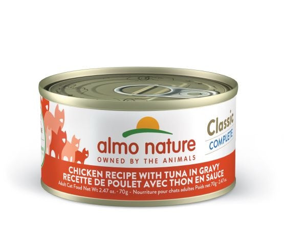 Almo Classic Complete Poulet avec thon en sauce 70 gr - Sabots et Museaux