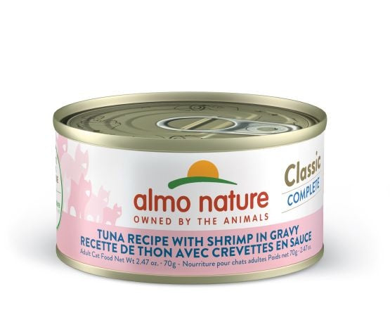 Almo Classic Complete chat Thon avec crevettes en sauce 70gr - Sabots et Museaux