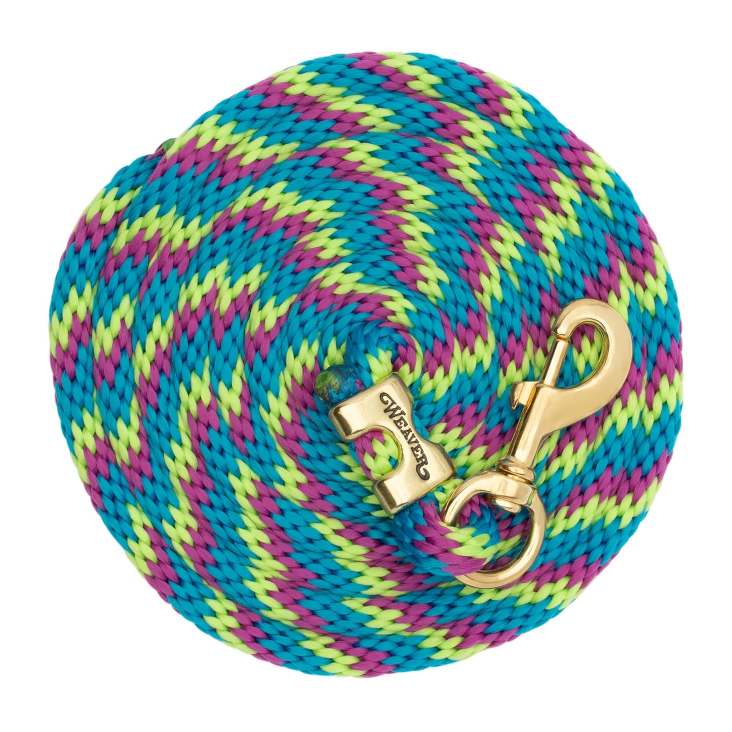 Weaver Laisse 10" brass 225 - Ruban Lime/Bleu Ouragan/Framboise