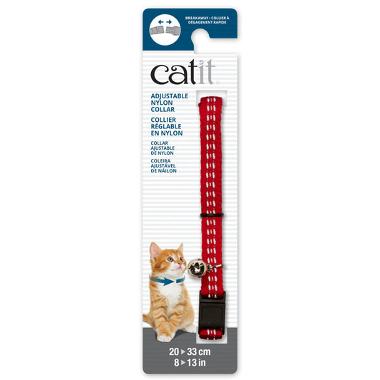 Catit Collier réfléchissant 20-33cm Rouge