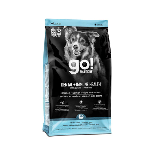 Go Santé Dentaire & Immunitaire Pour Chien Poulet Et Saumon Avec Grains 9lbs - Sabots et Museaux